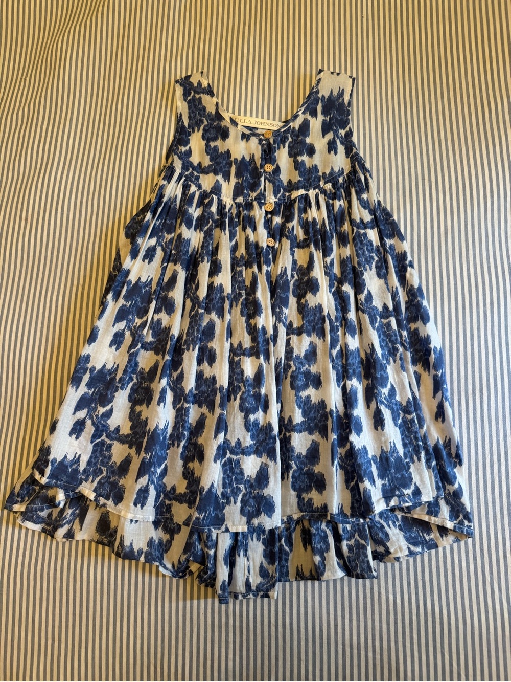 Ulla Johnson Blue and White Floral Sleeveless Blouse